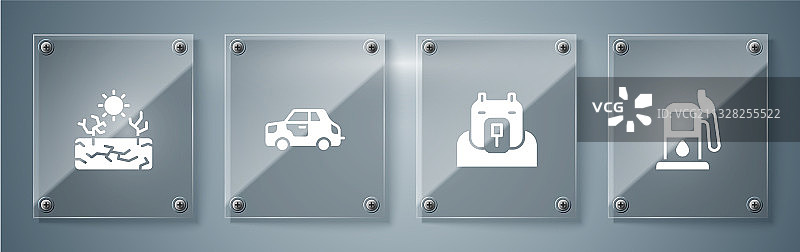 加油站北极熊车头套装图片素材