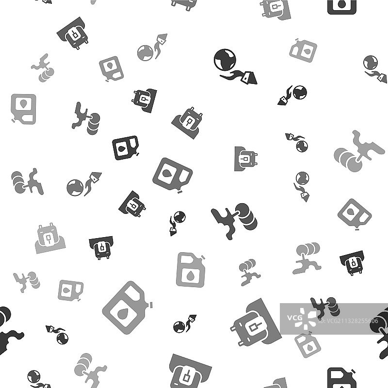 手持地球仪和北极熊头图片素材