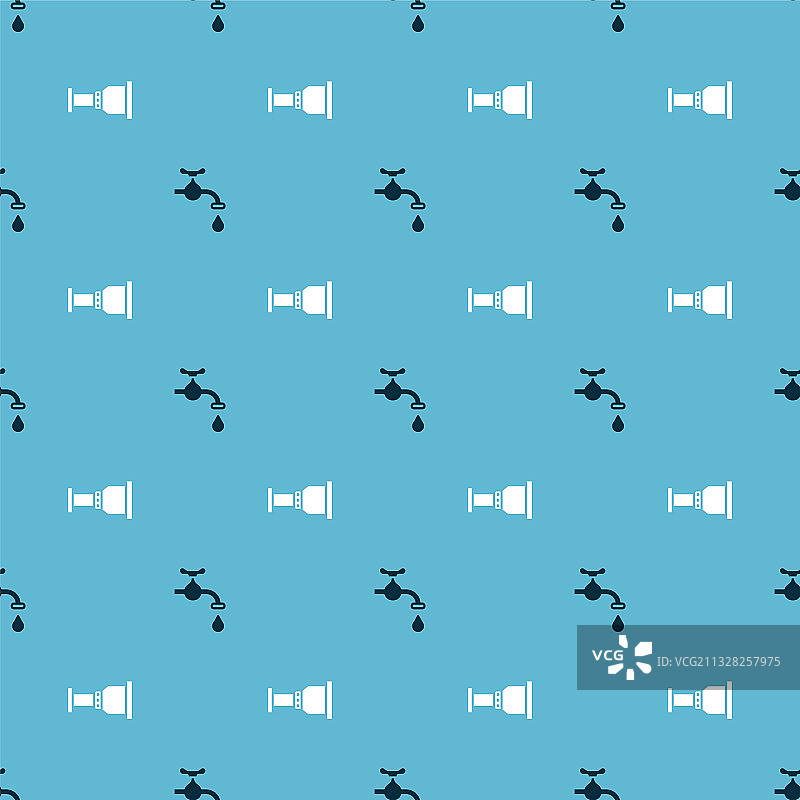 水龙头和管适配器无缝图案图片素材