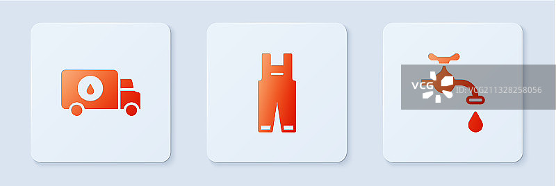 水管工维修服务工作服及车辆元素图片素材