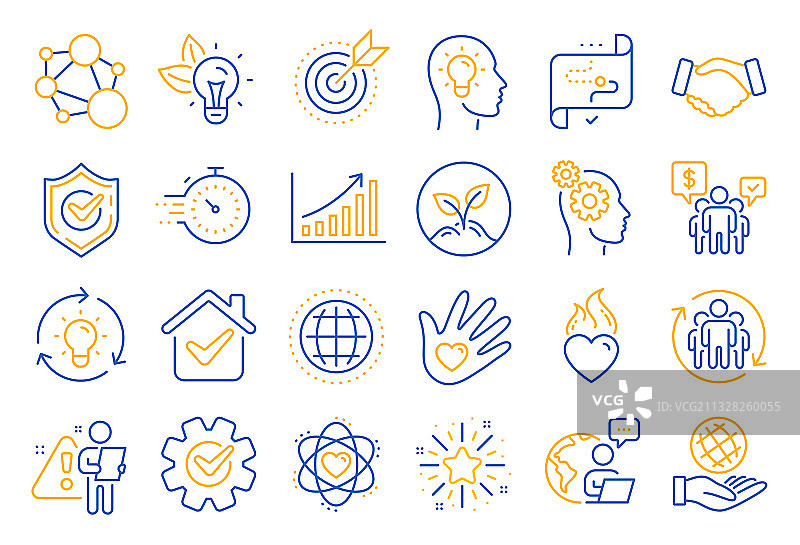 核心价值观线性图标：诚信目标宗旨图片素材