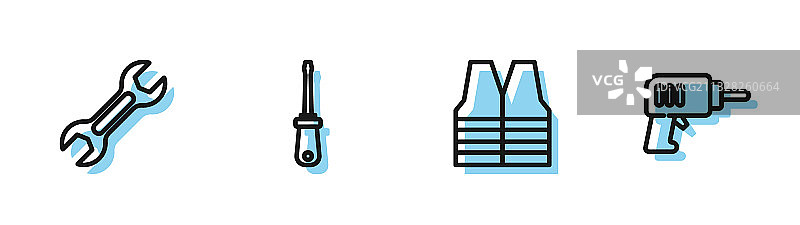 安全背心扳手螺丝刀图片素材