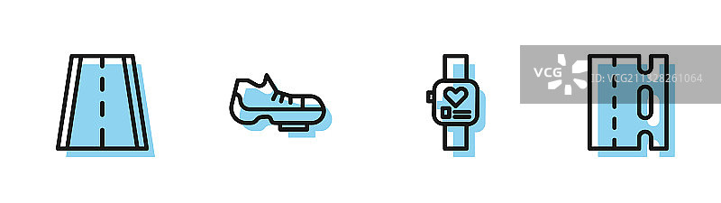 智能手表自行车道鞋子图标图片素材