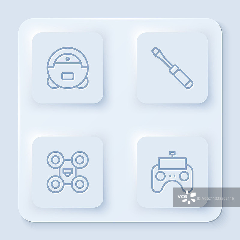 线条机器人吸尘器螺丝刀无人机图片素材