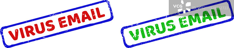 双色病毒邮件矩形印章图片素材