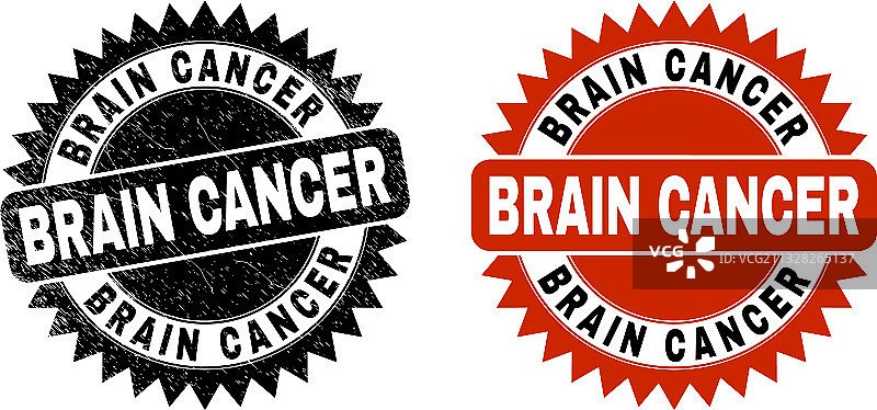 带污迹的脑癌黑色花环邮票图片素材