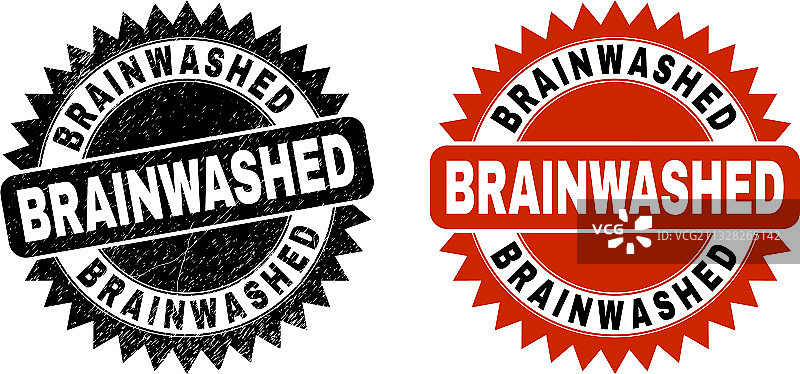 带不洁风格的洗脑黑色花环邮票图片素材