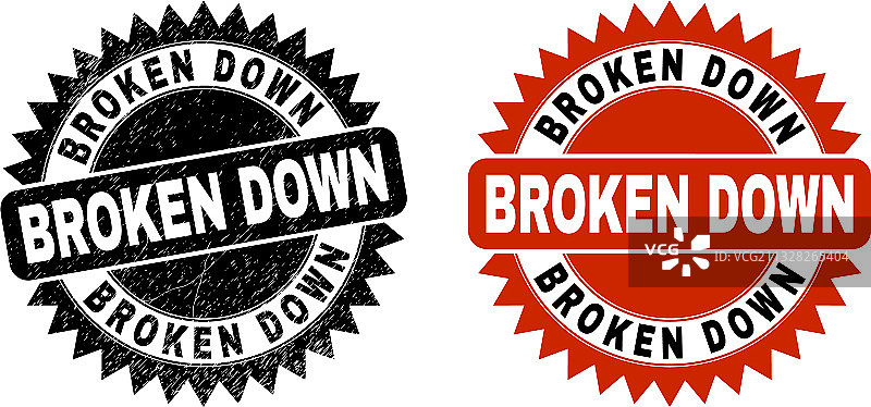 黑色损坏的雏菊印章，具有纹理风格图片素材