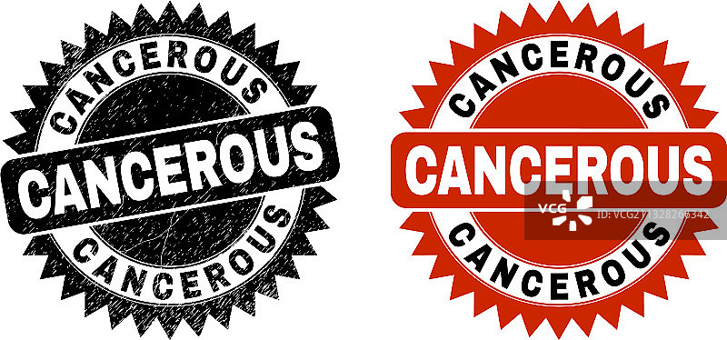 带划痕的黑色癌症印章图片素材