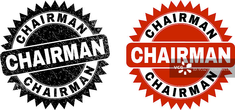 带有橡胶风格的黑色花结主席印章图片素材