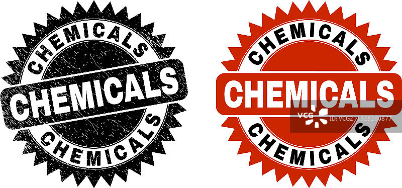 化学品黑色花结橡胶印章图片素材
