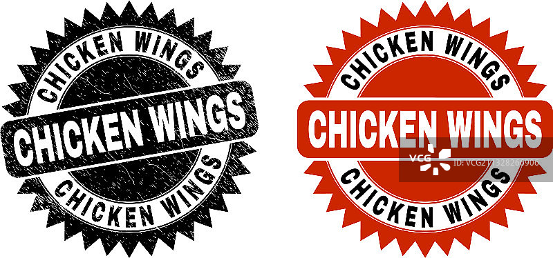 鸡翅黑色玫瑰花结印章图片素材