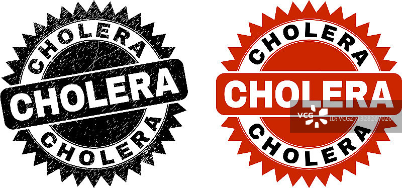 带有污垢的霍乱黑色花环邮票印章图片素材