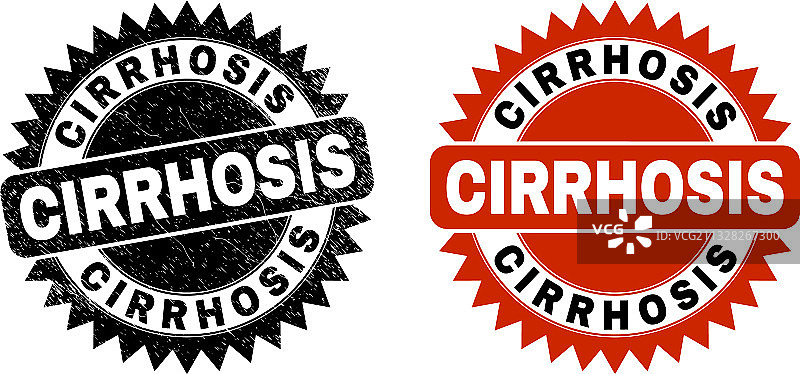 带有橡胶的肝硬化黑色花环印章图片素材