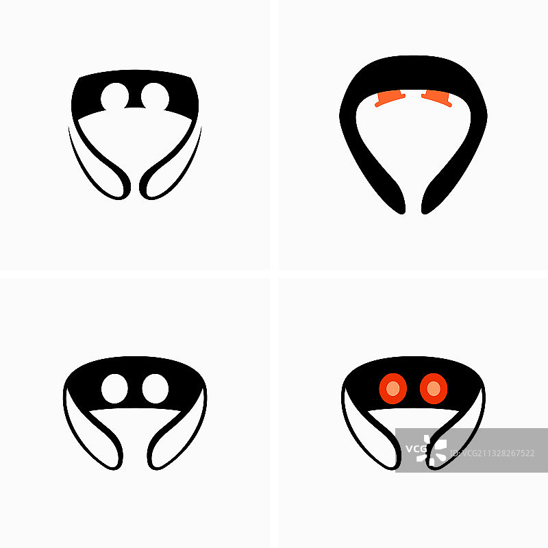 可穿戴电动脉冲颈椎按摩器图片素材