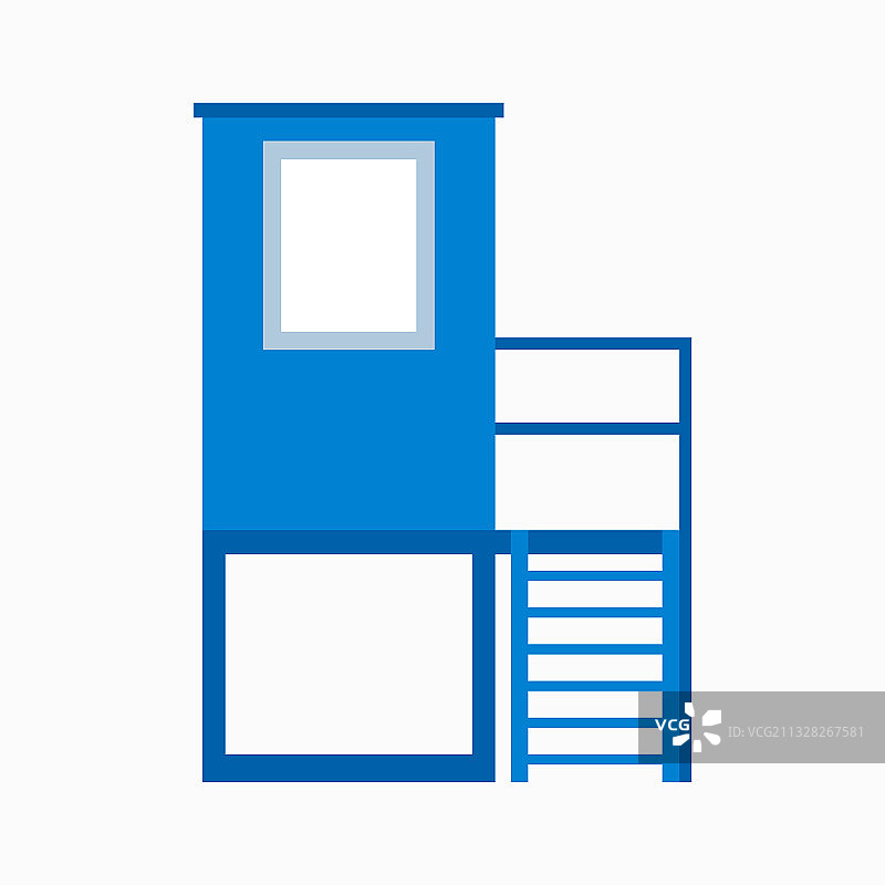 带梯子楼梯的保安岗亭图片素材