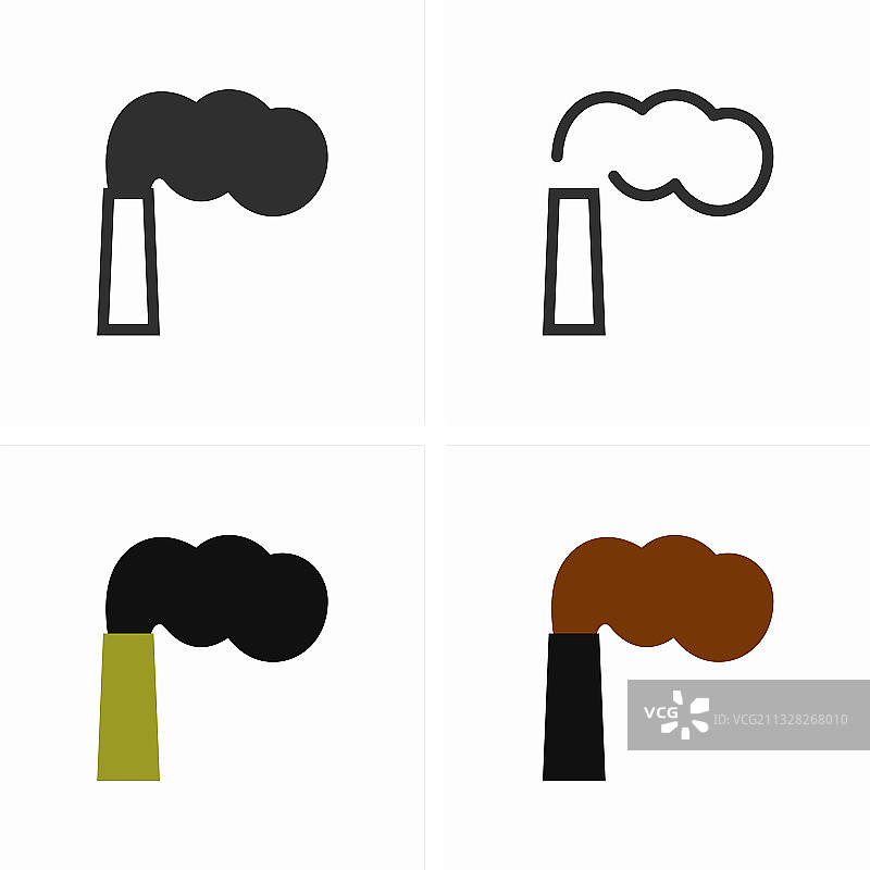 冒烟的工厂管道图片素材