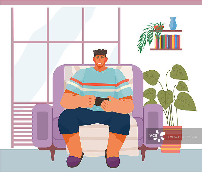 男人用手机娱乐图片素材