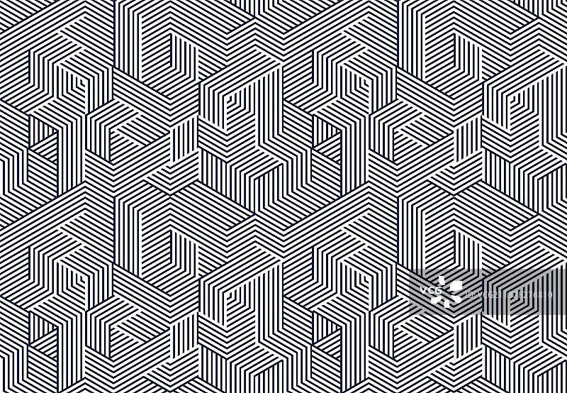 无缝2.5D线条几何图案3D图片素材