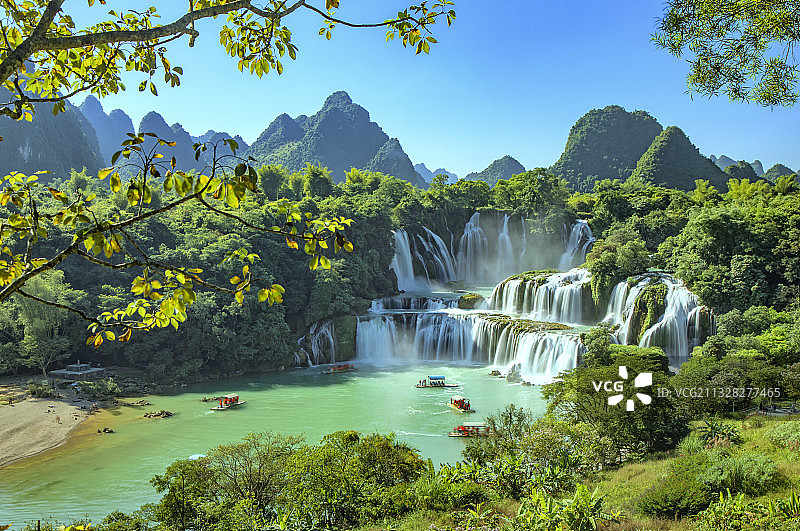 广西天等德天瀑布图片素材