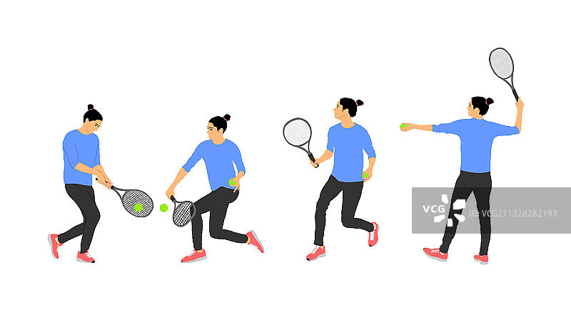 打网球的女人图片素材