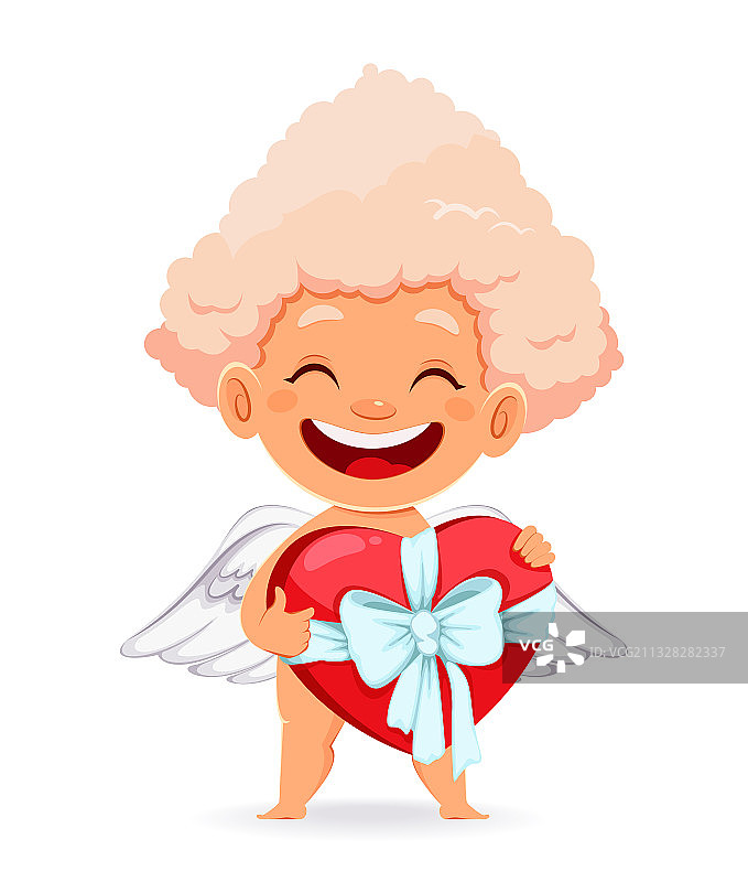 情人节快乐：可爱滑稽的丘比特天使图片素材