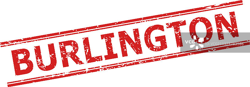 带有不洁表面的伯灵顿印章图片素材