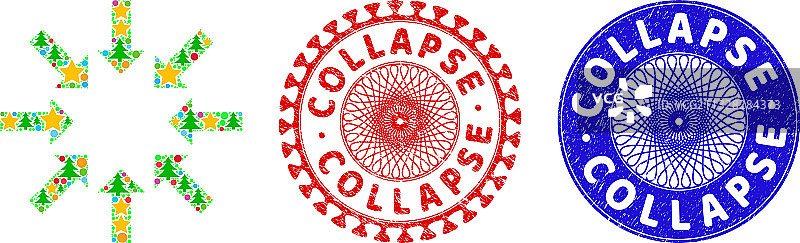 纹理印章和崩溃箭头图片素材