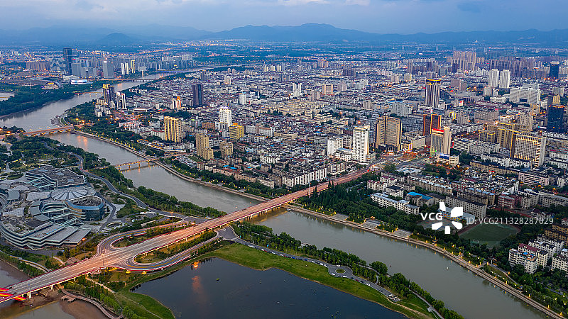 金华城市风光航拍图片素材