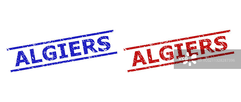 带有划痕纹理和图案的阿尔及尔邮票图片素材