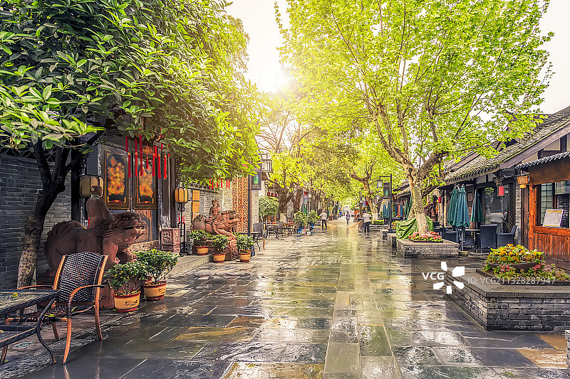 四川老成都宽窄巷子街道街景图片素材