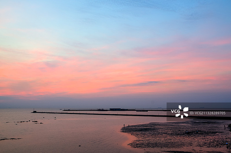 渤海边的日出图片素材