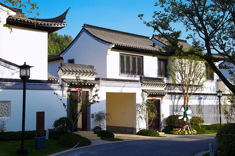 南京市江宁区横溪街道玖溪微派建筑秋色风光图片素材