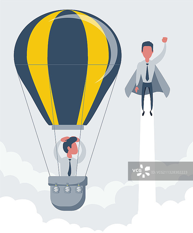 飞身而过的商务超人图片素材