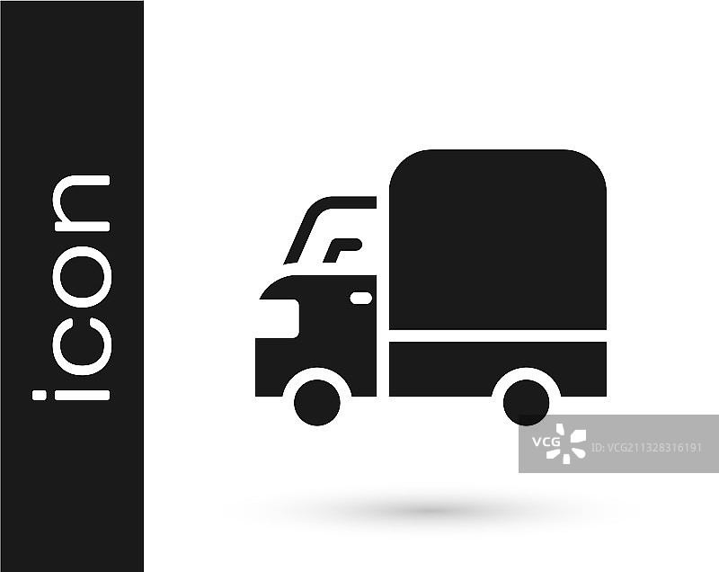 黑色货运卡车车辆图标图片素材