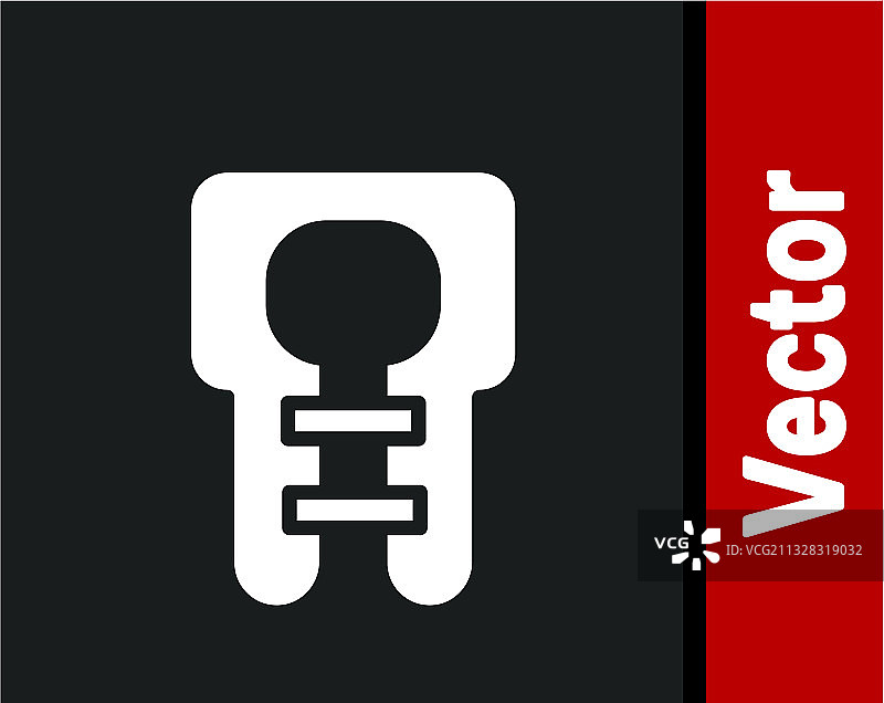 黑色背景上的白色救生衣图标图片素材