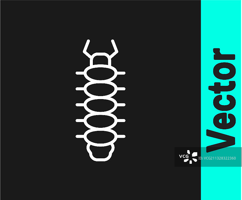 白色线条蜈蚣昆虫图标图片素材