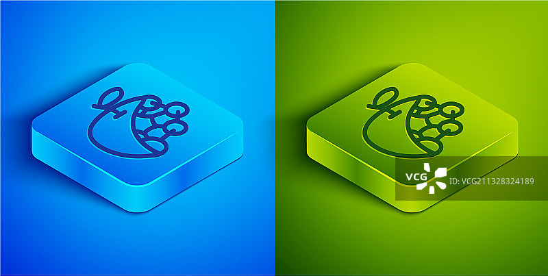 2.5D线条生物结构图标图片素材