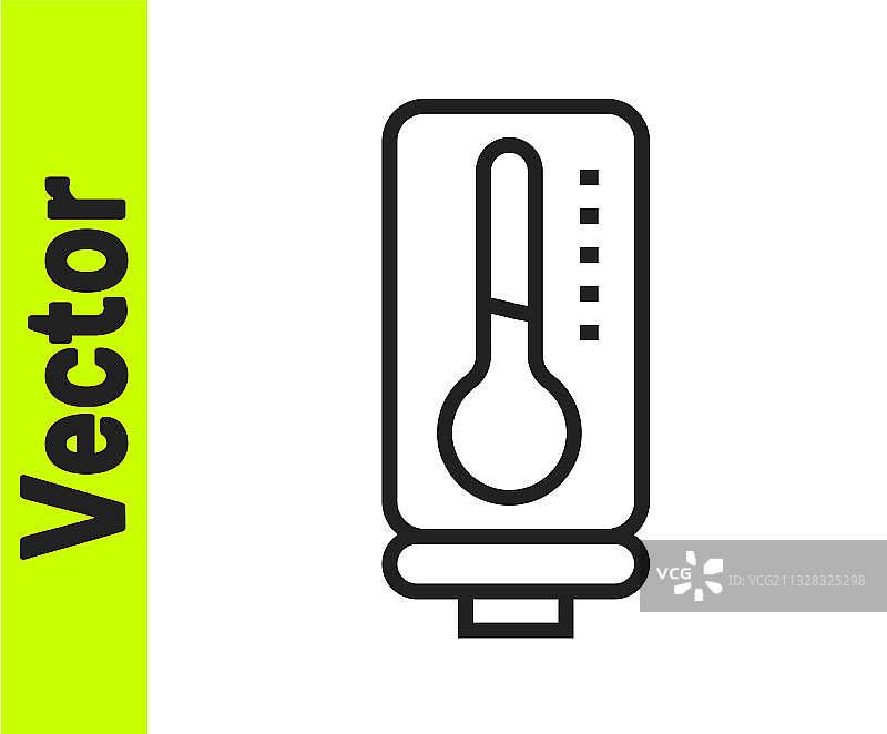 黑色线条气象温度计测量热量图片素材