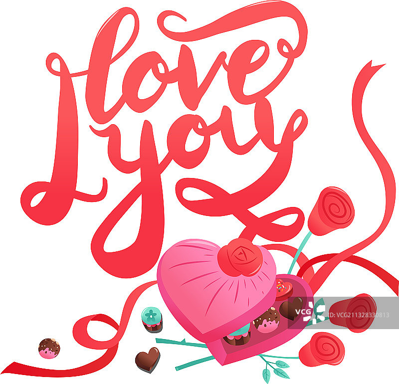 情人节糖果巧克力爱心礼盒图片素材