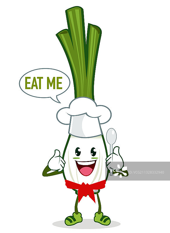 卡通蔬菜香葱吉祥物图片素材