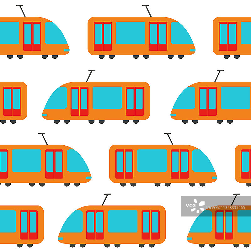 有轨电车无缝图案图片素材