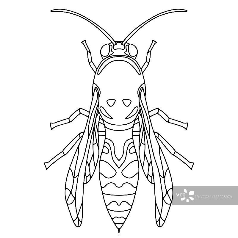 黄蜂图形手绘昆虫图片素材