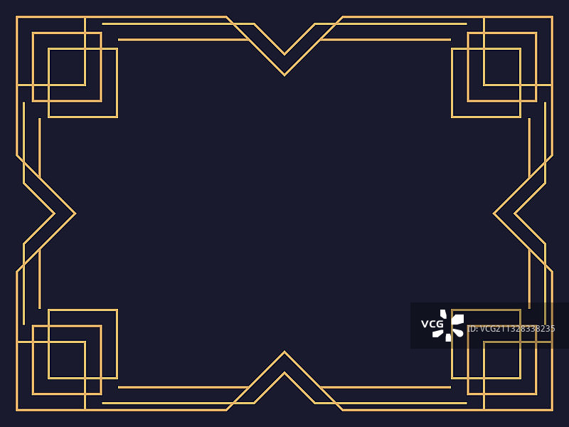 装饰艺术框架复古线性边界设计图片素材