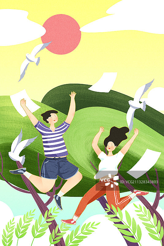 欢乐的青年男女图片素材