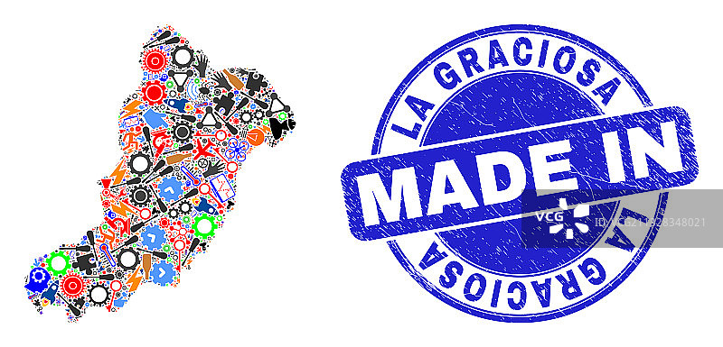 La Graciosa岛地图马赛克图片素材
