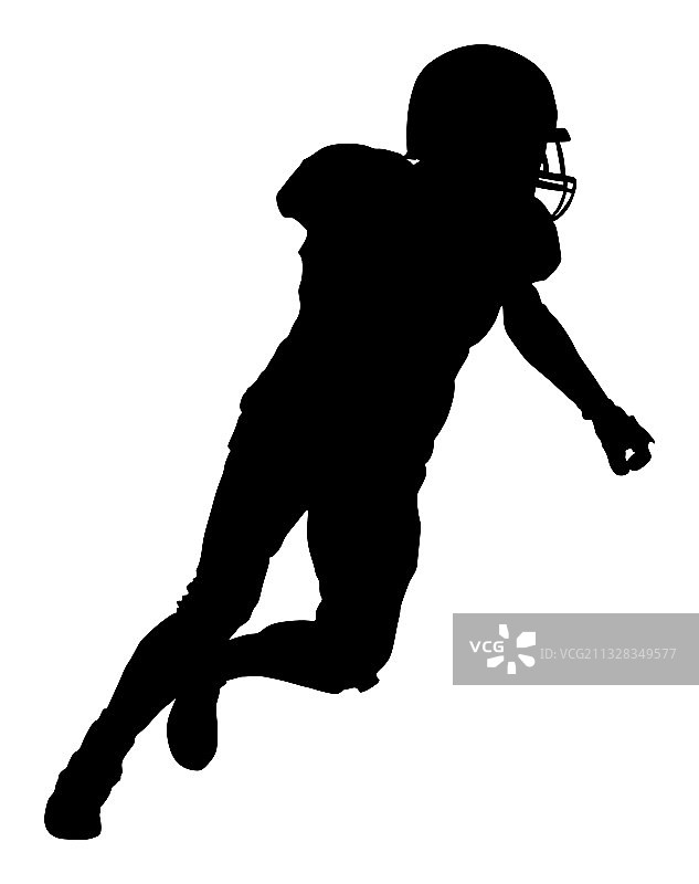 美式橄榄球运动员剪影图片素材