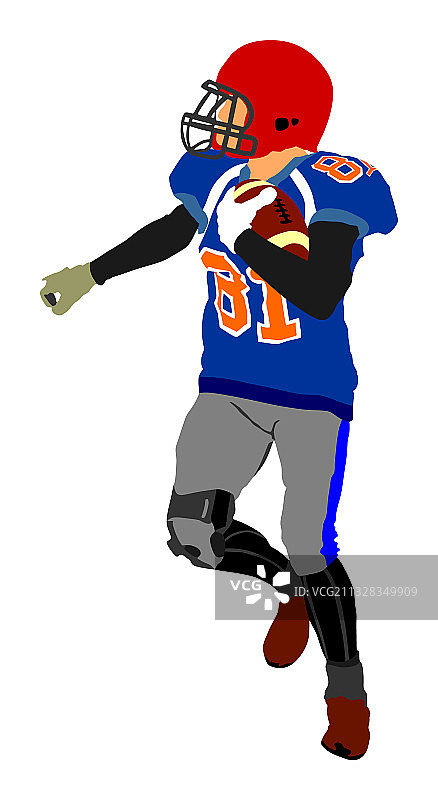 比赛中的美式橄榄球运动员图片素材