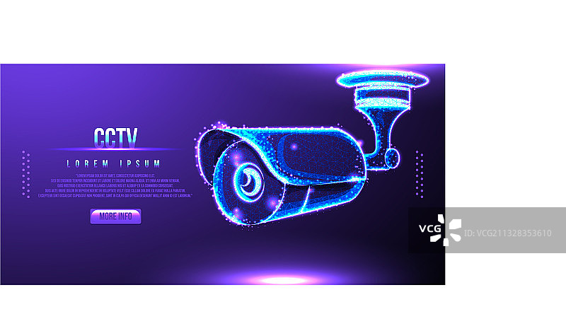 低多边形监控摄像头安全线框图片素材