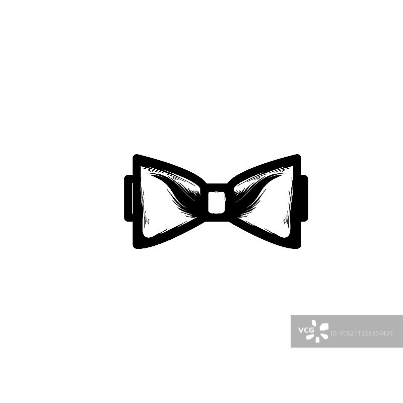 绅士服务员手绘蝴蝶结图标图片素材